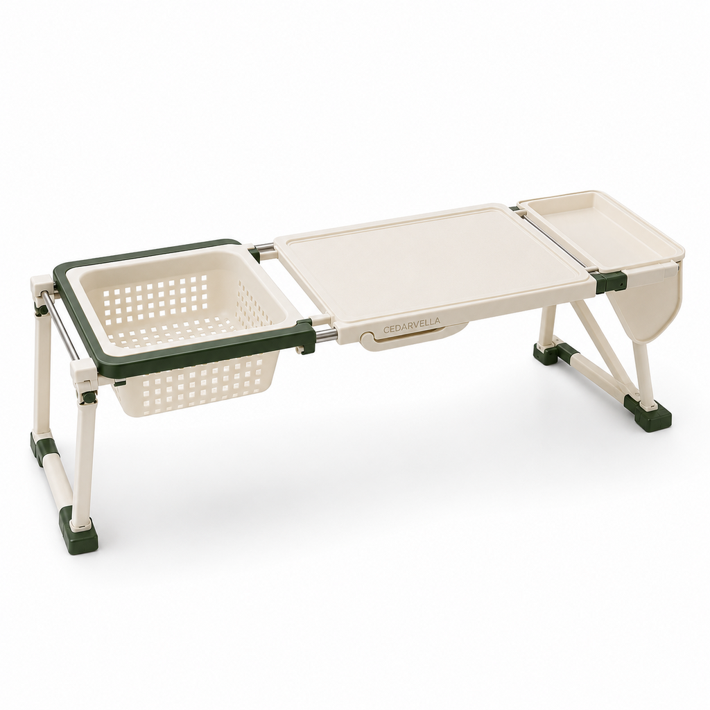 CedarVella™ FoldFlow™ Over-the-Sink Kitchen Prep Station