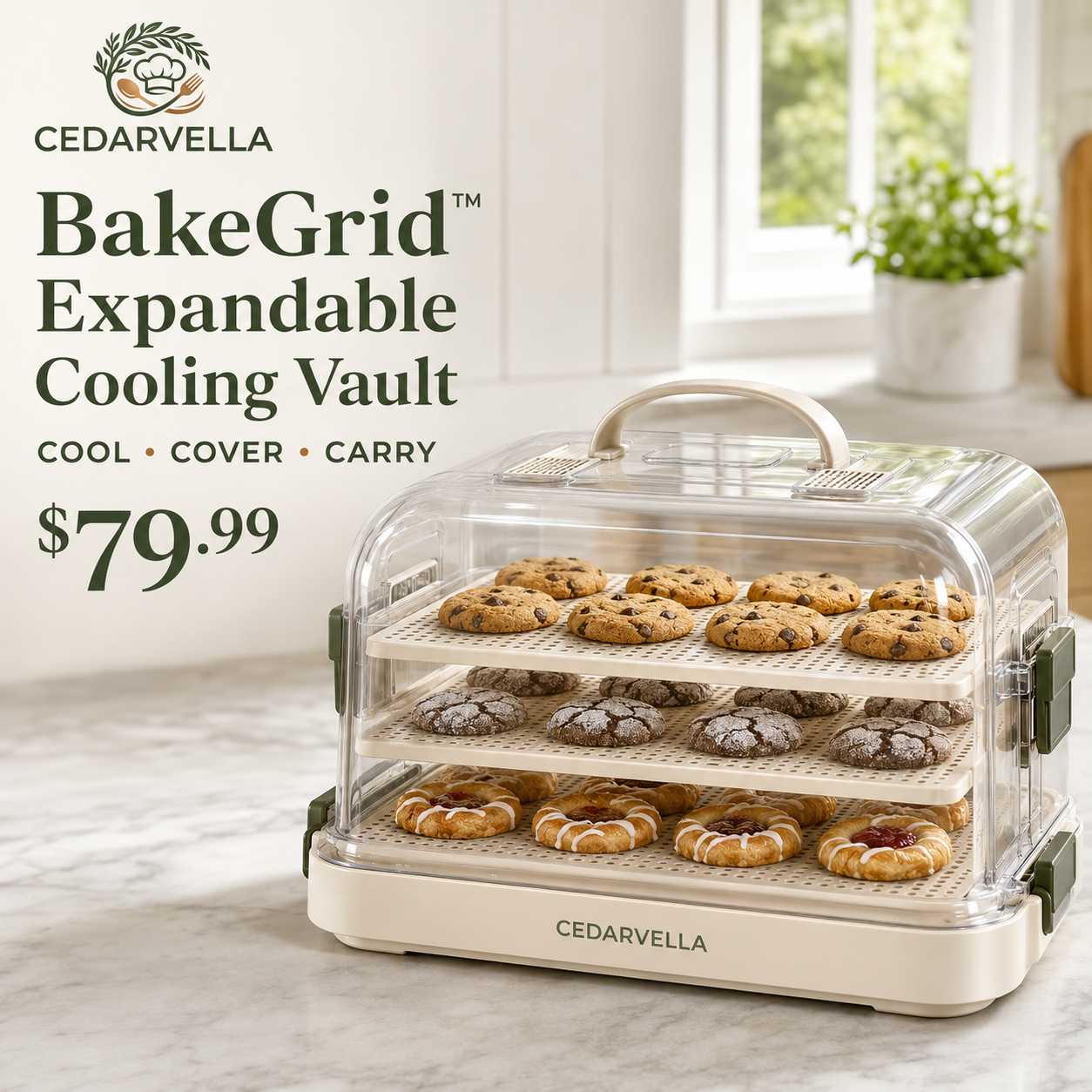 CedarVella™ BakeGrid™ Expandable Cooling Vault