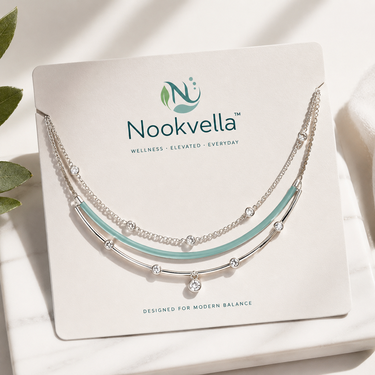 Nookvella™ Modern Balance Layered Crystal Necklace